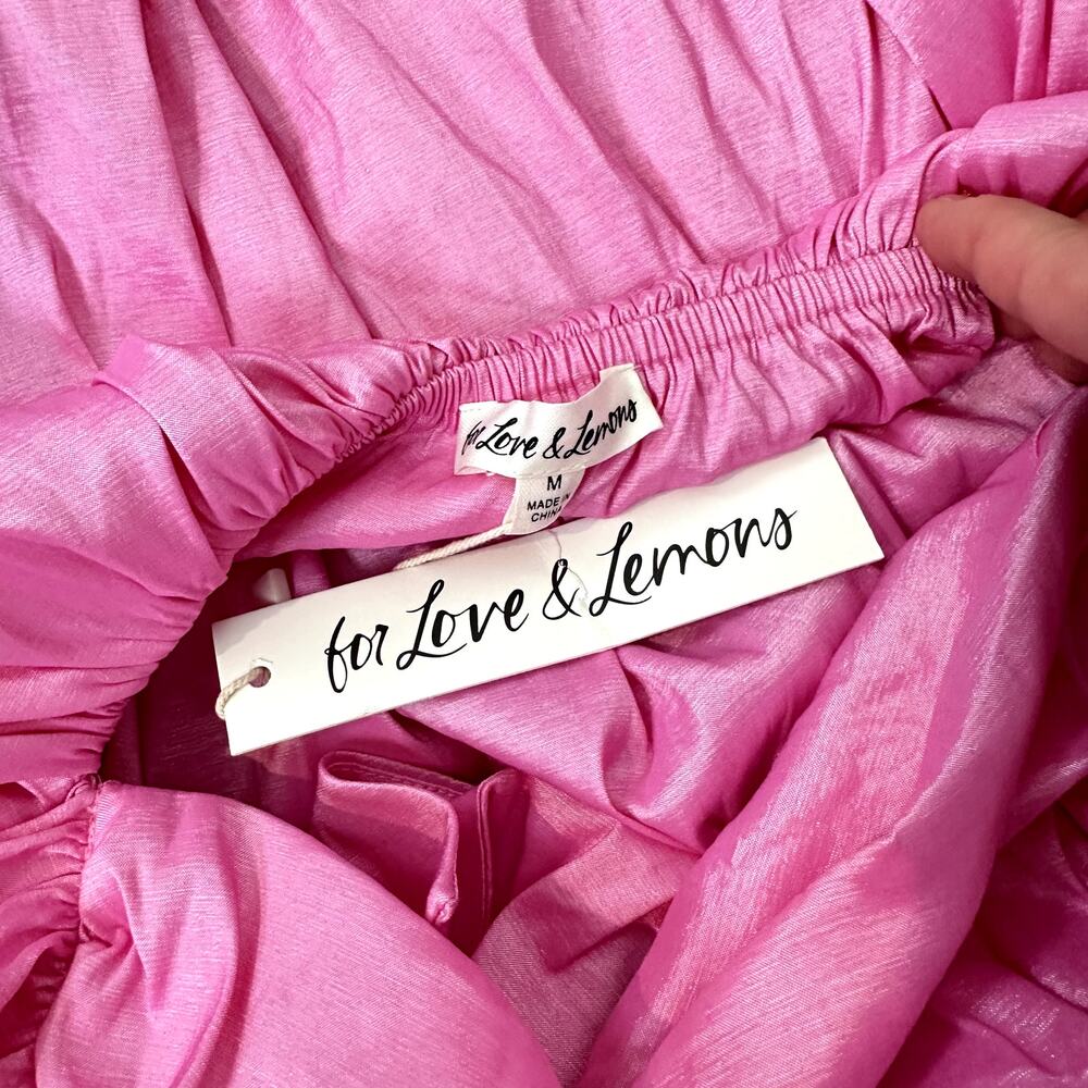 NWT For Love & Lemons Clementine Mini Dress in Pink Size M - Picture 6 of 9